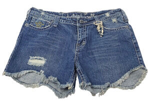 Industrial Cotton Jean Shorts Women's 11 Blue Denim Distressed 5 Pocket Pants